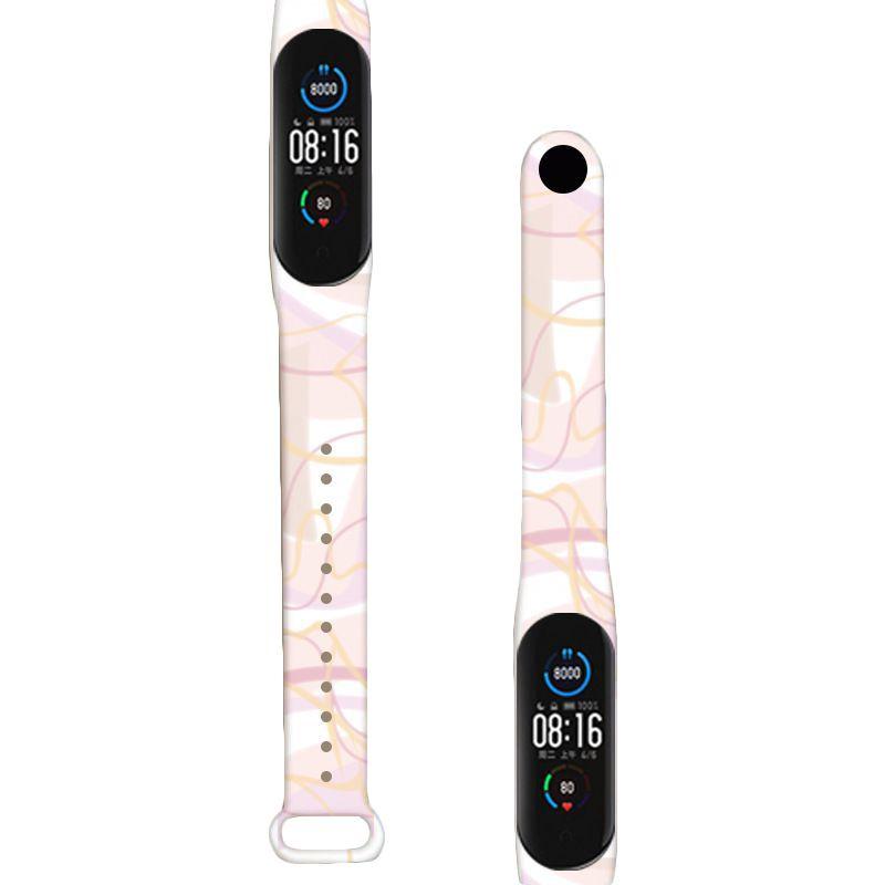Стильный ремешок с граффити в стиле Моранди для Xiaomi Mi Band 3/4/5/6, регулируемый и влагостойкий