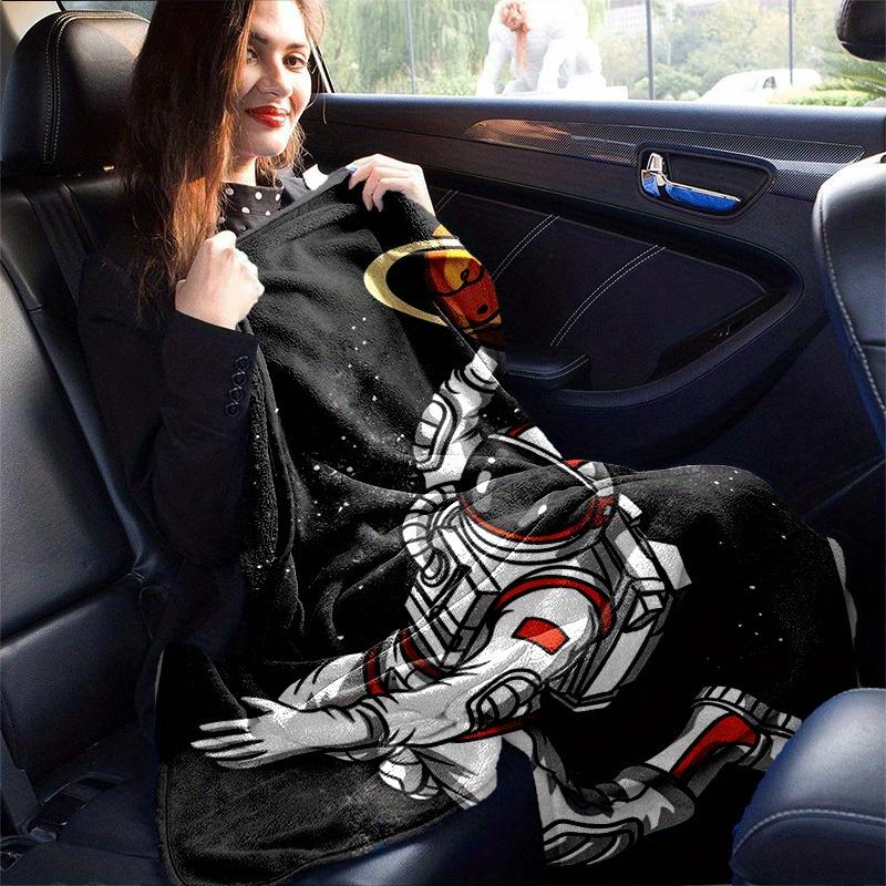 1pc Astronaut Printing Lightweight Flannel Blanket, Comfortable and Warm Blanket, for Camping Sofa Bed and Couch Office, Gift