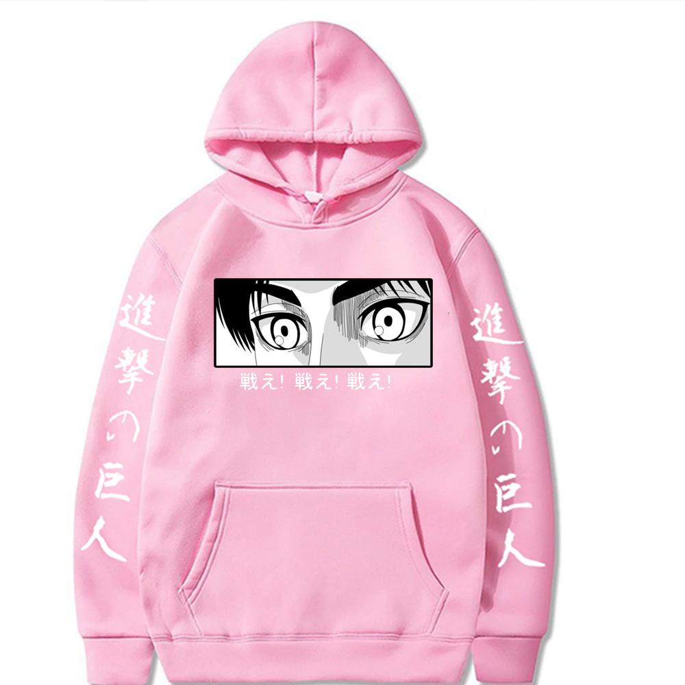 Мужские толстовки с капюшоном Аниме Атака титанов Унисекс Длинные рукава Эрен Йегер Глаза Пуловеры Толстовки Harajuku Streetwear Топы