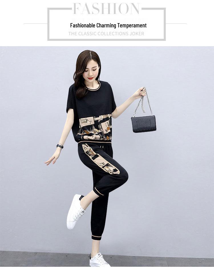 Chic Summer 2022 Women's Slimming Jogger Set - Stylish Age-Reducing Two-Piece Casual Outfit