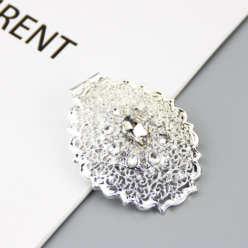 Gold Jewelry Women's Brooch Round Crystal Brooch Arabian Bride Bijoux Brooch Pendant Dual Purpose