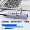 USB 3.0 7-портовый концентратор-разветвитель, док-станция 10 Гбит/с с независимыми переключателями