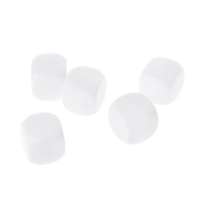 10Pcs Kids Educational Toy Board Game Dices Set White Dices Mathematical Tool 6 Sided Dices Acrylic Round Corner Dices