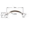 Body Piercing Curved Bar with Internal Thread and Zircon for Eyebrow and Cartilage