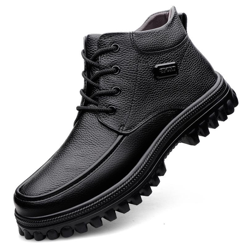 Очень большие мужские кожаные ботинки Dr. Martens, Размеры 47-51, Широкая посадка, Толстая подошва, Средняя высота, На меху, Осень/Зима