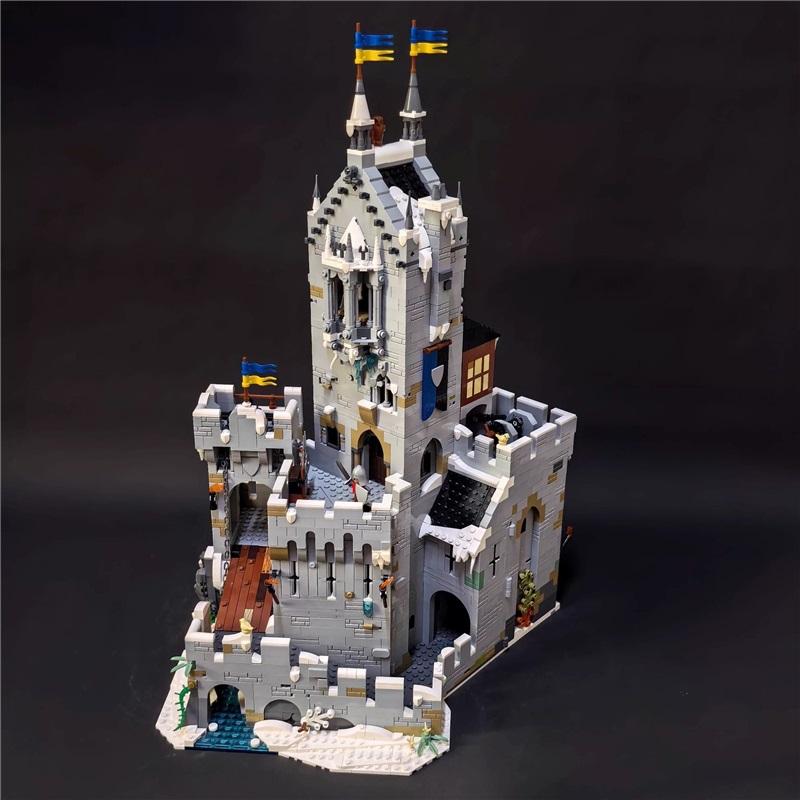 Китайские строительные блоки MOC-910029 Средневековый Рыцарь Горная Крепость Замок Черного Ястреба Мальчики Конструктор