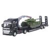 Flatbed Trailer Toy Simulation Detachable Collectible Military Trailer Tank Model for Boys Green