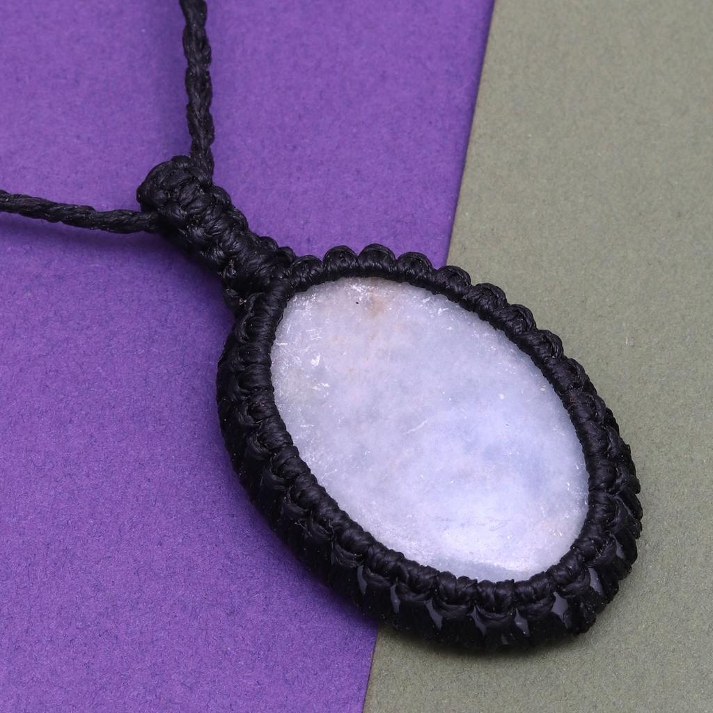 Ювелирные изделия ручной работы Owyhee Blue Opal Macrame Thread Gemstone, ожерелье 20-36''Ad