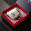 Lu Chengming Handmade Gold-Inlaid Beige Ru Kiln Tea-Water Separation Office Cup