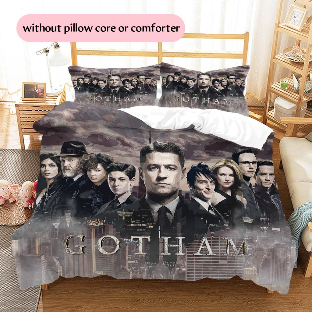 Gotham Dark Style Printed Bedding Set Duvet Cover Pillowcase No Filler, Soft Home Bedroom Decor, Perfect Gift for Fans.chl
