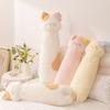 Adorable Long Pillow Pig Stuffed Animal Cat Bear Throw Pillow Accessory Cozy Huggable Plushies Bed Decoration Birthday Gifts