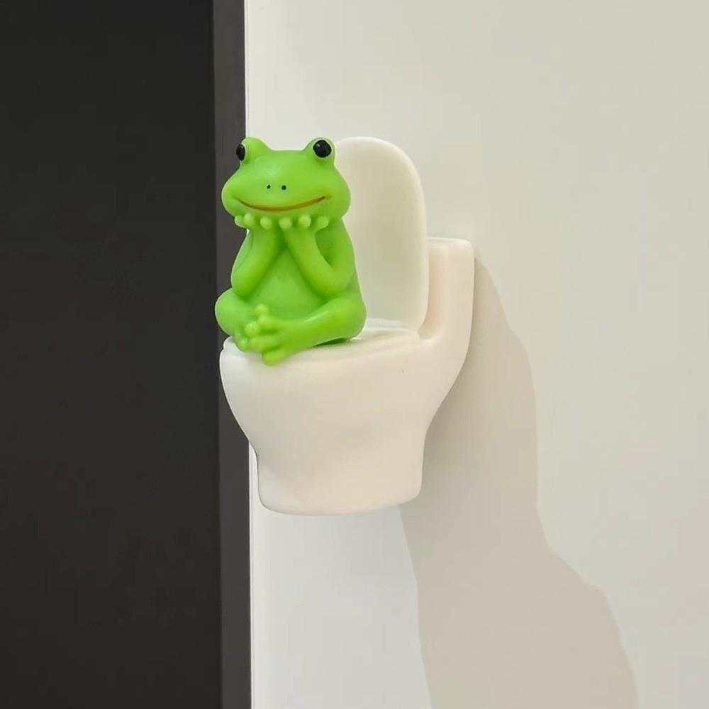 PVC Pig Desktop Ornaments Cartoon Toilet Pig Decoration Cute Toilet Frog Ornaments  Bathroom Decor