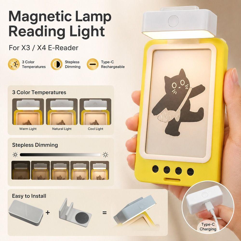 Magnetic Lamp Body E-Reader Accessories LED Lamp for XTEINK X3 X4 Reading Light Kit