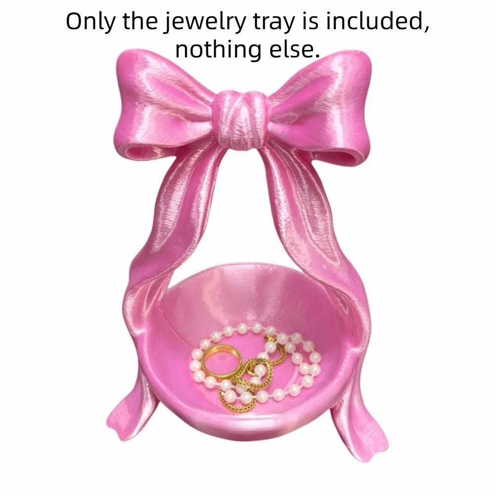 Sweet 3D Printed Jewelry Tray Decorative Jewelry Plates Fashion Bow Ribbon Ring Holder  Desktop Use
