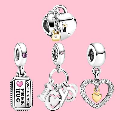 Love Coupon Infinite Love Series Подвески-подвески S925 Серебро, подходят для изготовления индивидуального браслета для женщин с тканевой сумкой