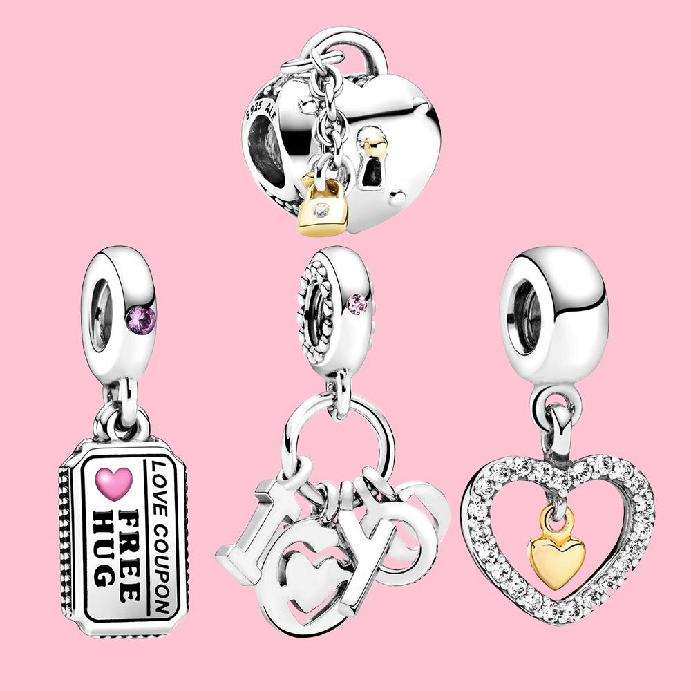 Love Coupon Infinite Love Series Подвески-подвески S925 Серебро, подходят для изготовления индивидуального браслета для женщин с тканевой сумкой