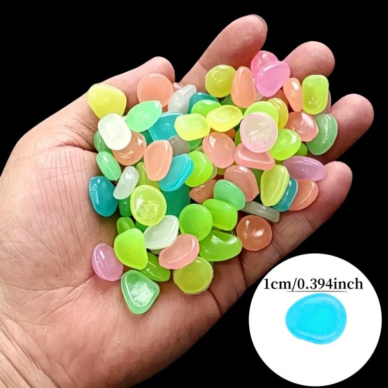Glow-in-the-Dark Pebbles1000-2000pcsColorful Glowing Plastic Stones Reusable Wedding Party Garden Landscape Decoration