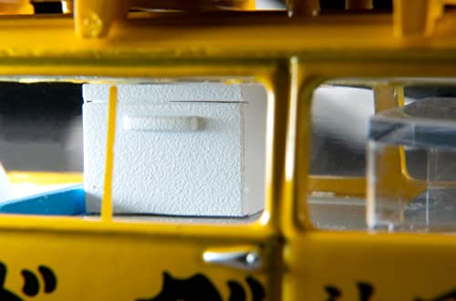 TOMYTEC Tomica Limited Vintage 1/64 Scale LV-201a Subaru Sambar Light Van Hot Dog Vendor (Yellow/Black) with Figure (Finished Product)