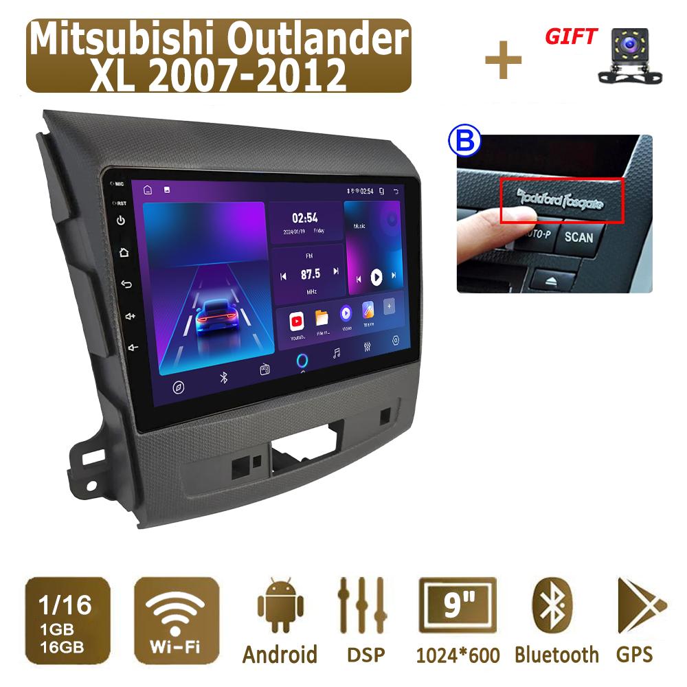 Android Carplay автомобильное радио для Mitsubishi Outlander XL 2007-2012 мультимедийный проигрыватель головное устройство стерео GPS навигация BT WIFI 4+64 ГБ