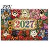 Handcrafted Wall Planner 2027 Diamond Art Painting Pattern Calendar, Rhinestone Gem 12 Decorative Hanging Calendar Monthly Planner, Jan. 2026-Dec. for