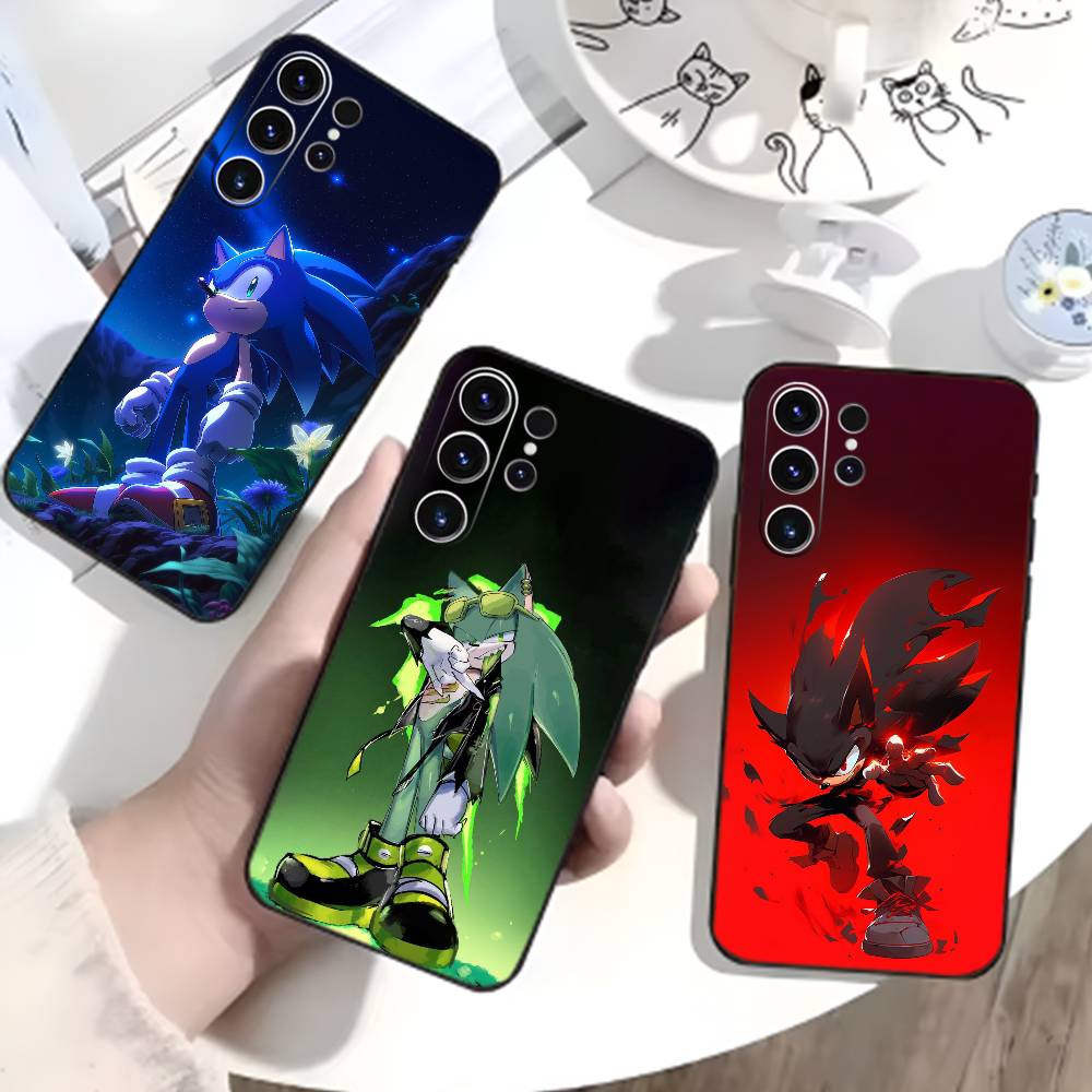 Hedgehog Knuckles Phone Case For Samsung S26,S25,S24,S23,S22,S21,S20,S30,Ultra,Plus,Fe,Note,5G Black Cover