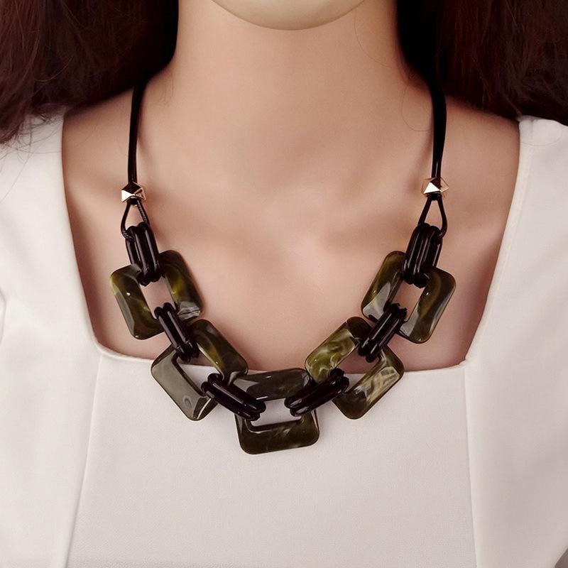 Женская мода преувеличение акриловое ожерелье ювелирные изделия для вечеринки подарок девушке индивидуальный свитер цепочка ARI