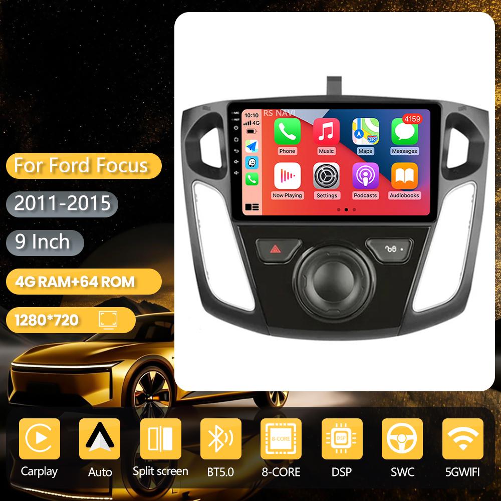 Android 16 pour Ford Focus 3 Mk 3 2011-2019 Carplay Auto Autoradio Head Unit DSP BT Lecteur Multimédia Snapdragon