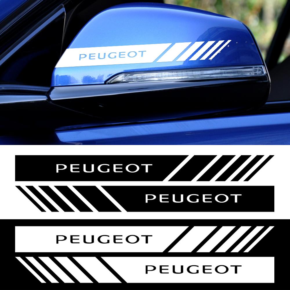 2pcs Car Rearview Mirror Emblem Stickers Body Valve Badge Decal For Peugeot 107 2008 3008 206 207 208 307 308 508 Accessories