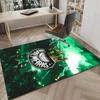 Green And White Passion Printed Area Rug for Office, Chair Rug, Decorative Carpet Floor Mat, Large Size Fan gifts Christmas gifts