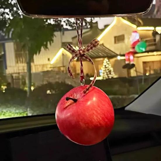 Fruit Car Pendants Artificial Foam Fruits Rear Mirror Car Charm Christmas Tree Hanging Ornaments for Auto Accessory Xmas Decor