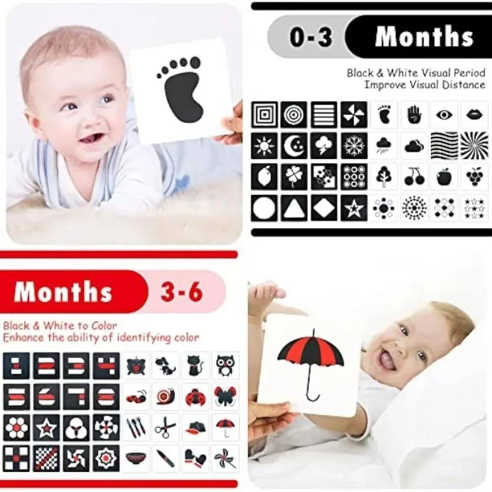 Montessori Baby Visual Stimulation Cards Sight Games Baby Flash Cards  Newborns 0–36 Months