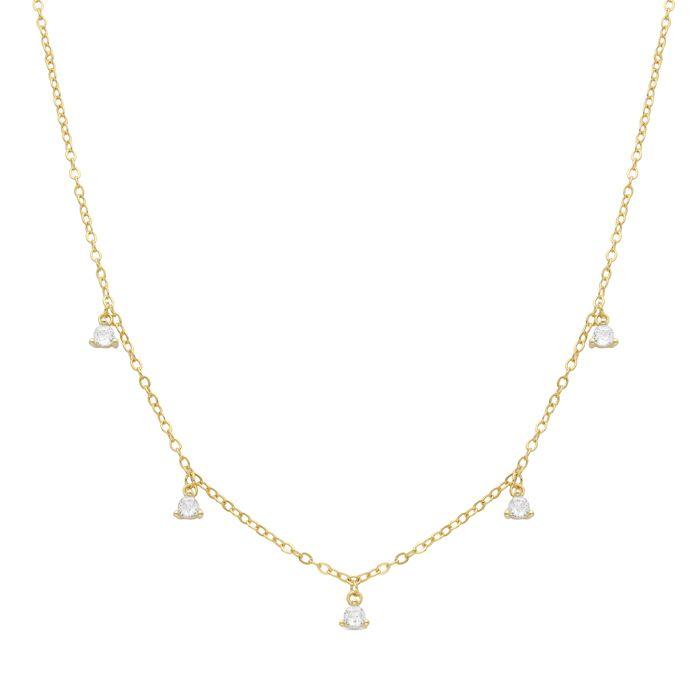 Collier Luxenter Brilliant Zirconia finition en or jaune 18 carats - Kisain