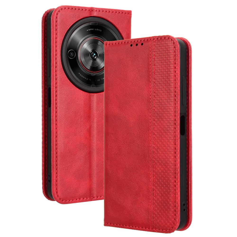 Для ZTE Blade A75 5G/nubia Focus кожаный чехол-кошелек подставка ретро текстура чехол для телефона