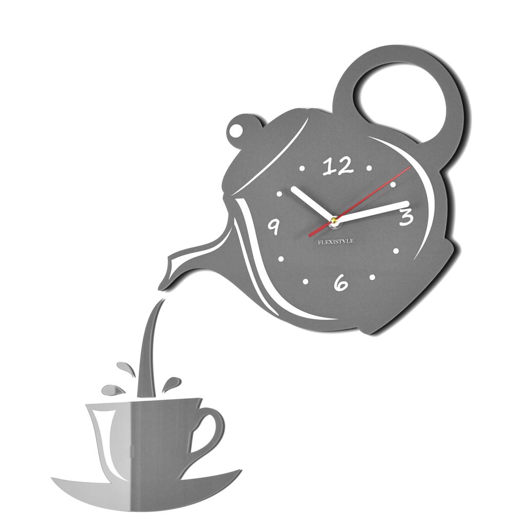 Kitchen wall clock jug and cup