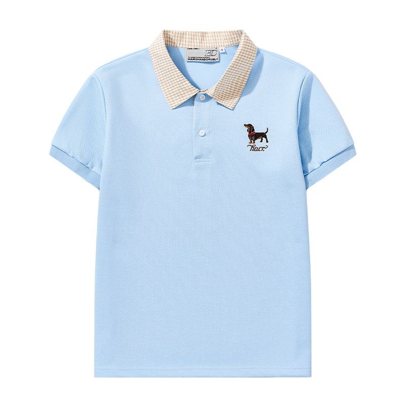 HACR Женская рубашка поло в корейском стиле ретро колледж в клетку с воротником, имитация двух частей, цветной блок, вышивка