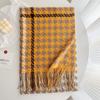 New Thickened Fringe Scarf WomenS Thousand Bird Plaid Cashmere Shawl Sunscreen Autumn And Winter Warm And Wind Proof Neckband Women