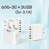 Зарядный блок на 6 портов 160 Вт USB A+C Многопортовое зарядное устройство для iPhone/Xiaomi/Samsung