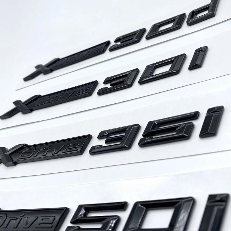 New Black Silver Lettering XDrive30i XDrive35i XDrive40i XDrive48i XDrive50i XDrive30d For BMW X5 Car Rear Trunk Emblem Sticke yk2