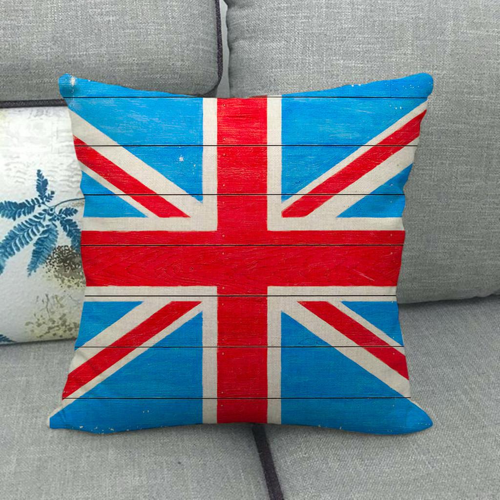 Painted Linen Flag Pillow Case Fashion Simple Casual Living Room Versatile And