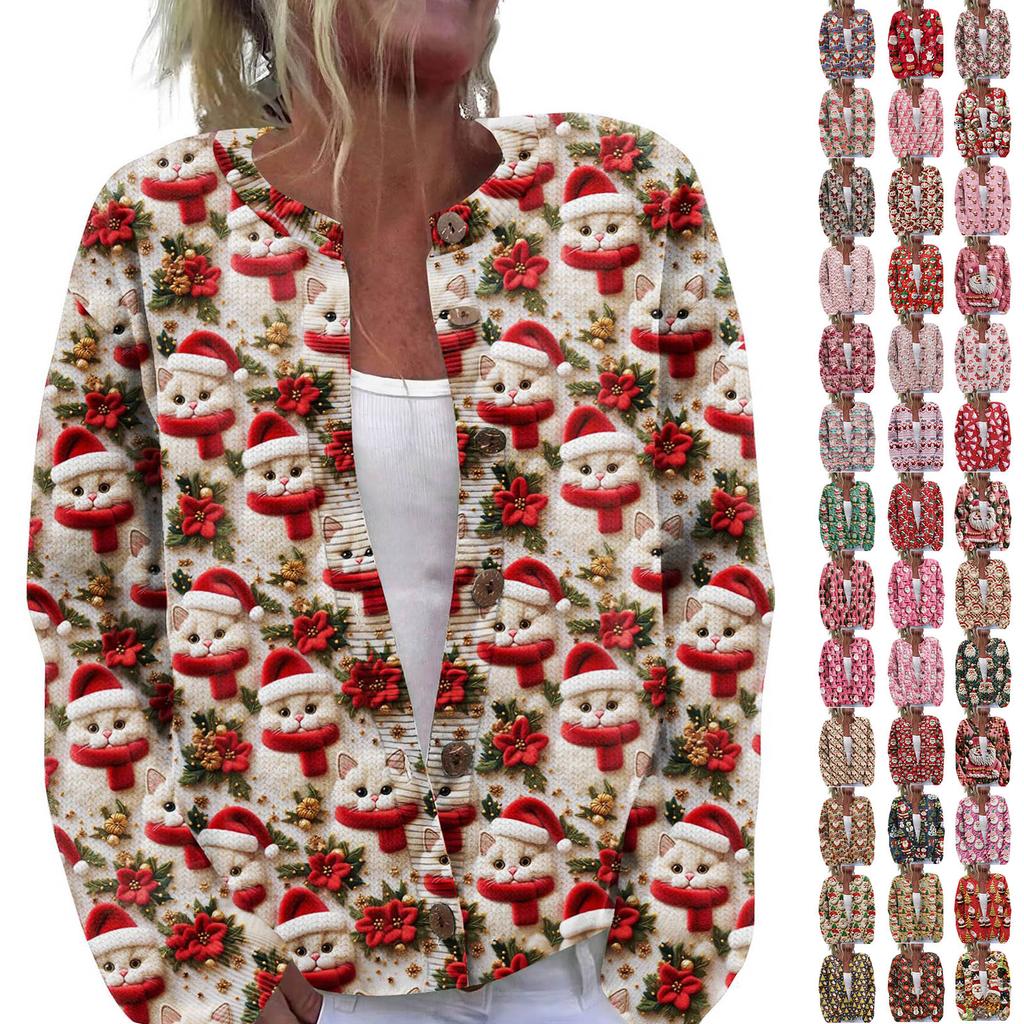 Women'S Christmas Sweater Cute Fun Christmas Sweater Fall And Winter Long Sleeve Knitted Sweater