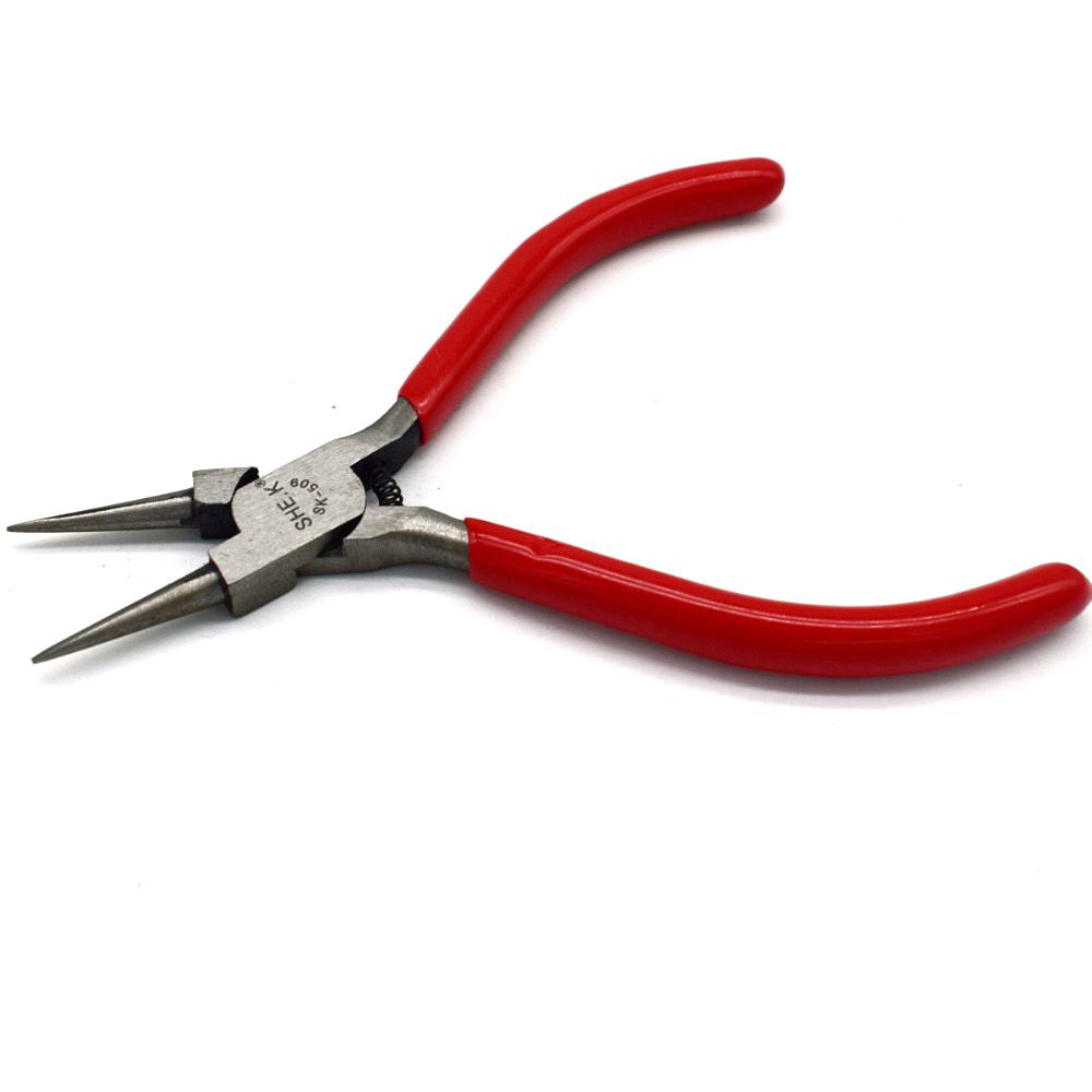 Плоскогубцы для ювелирных изделий, инструменты, плоскогубцы с круглым носом, плоскогубцы и плоские плоскогубцы с красной ручкой для изготовления ювелирных изделий