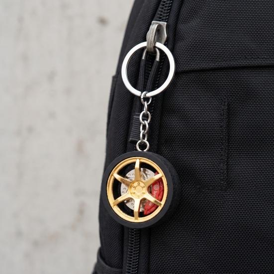 Брелок Подвеска Дизайн Суппорт Колеса Брелок из Цинкового Сплава с Резиновыми Шинами Стиль Гонки Держатель для Ключей Аксессуар для Рюкзака Автомобиля