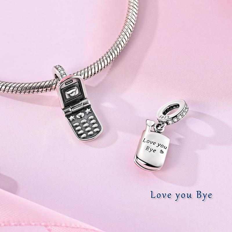 Оригинальные шармы на День святого Валентина, подвеска-бусина, медное сердце, любовь, роза, шармы-мишки, подходят для браслета, браслета-манжеты, женские DIY украшения, подарок