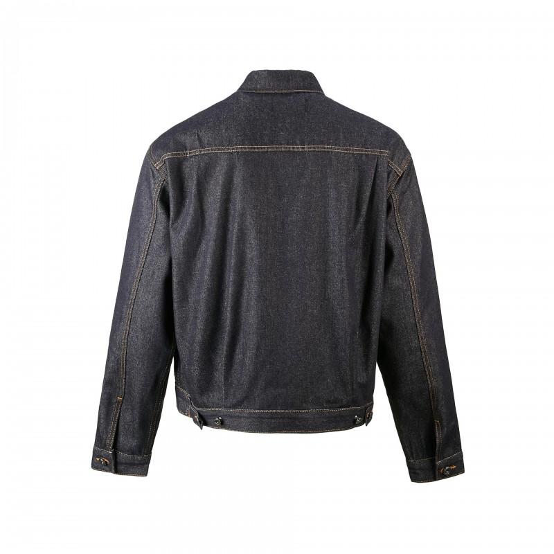 Mens Womens Retro Streetwear Denim Collar Jacket With Snap Button Loose Fit Cotton Blend Outerwear Fall