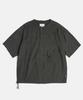 ESPIONAGE Хлопково-льняная рубашка-henley с коротким рукавом, цвет Угольный