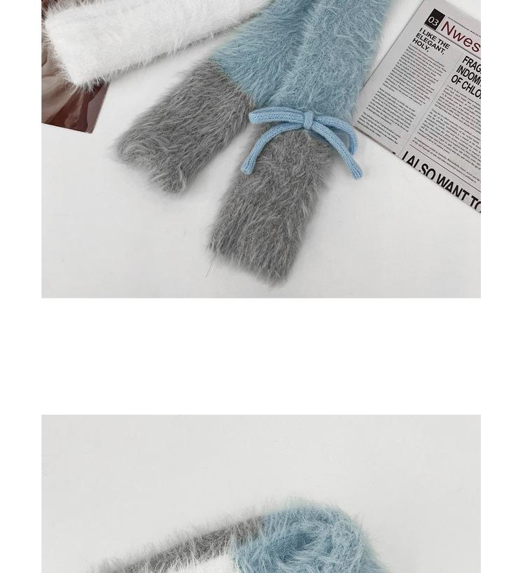 Korean Cute Fluffy Bow Knit Scarf - Women's Winter Neck Warmer