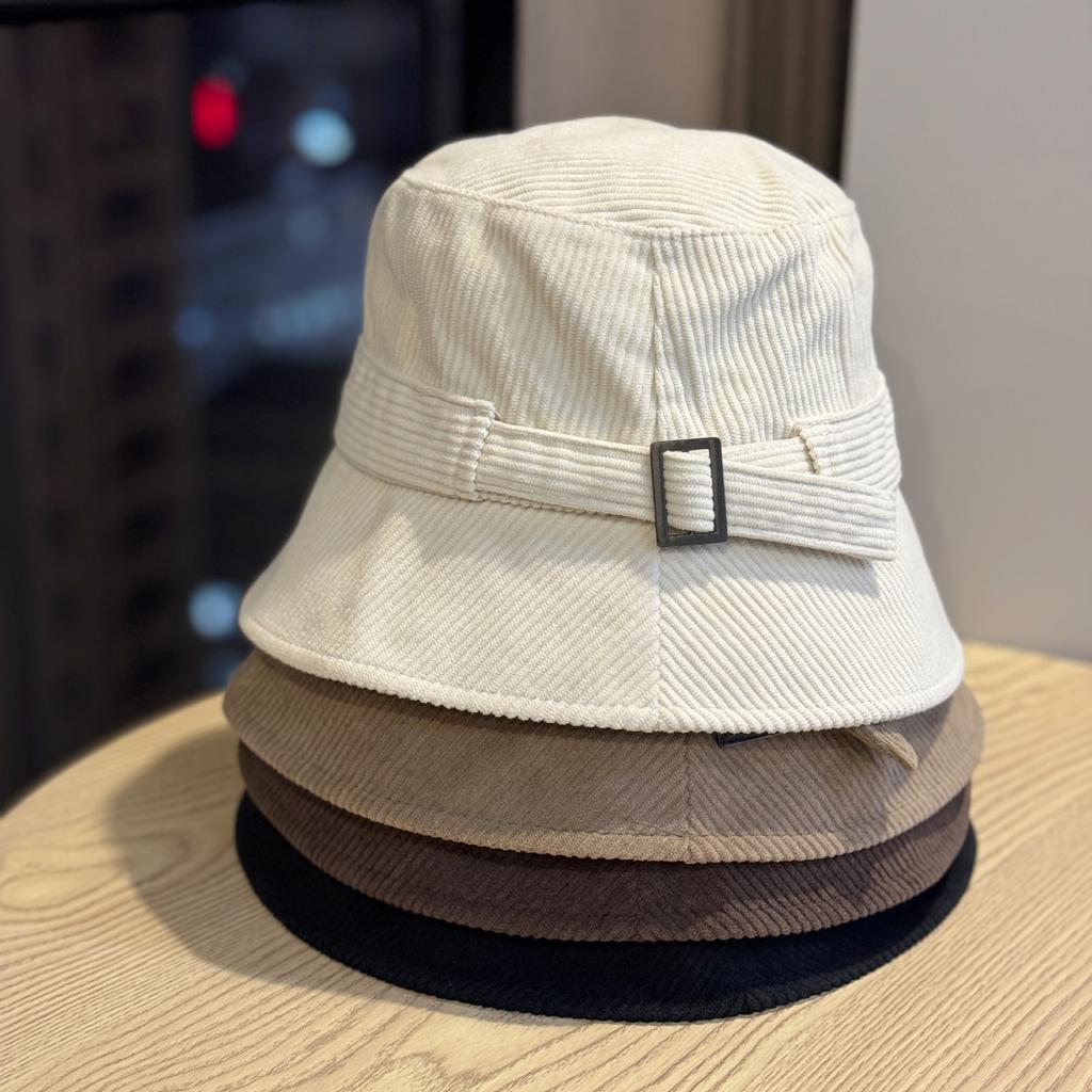 Korean-style women's fisherman hat for autumn and winter, corduroy, casual and versatile, makes the face look smaller, new elegant women's bucket hat
