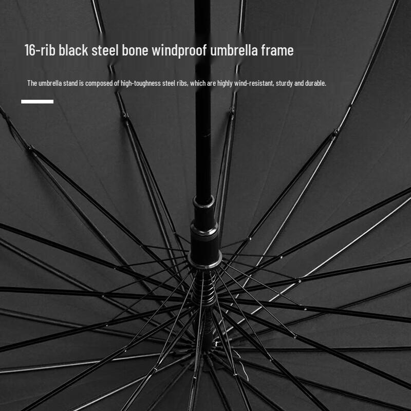 Hongye 16-Rib Semi-Automatic Windproof Straight Umbrella