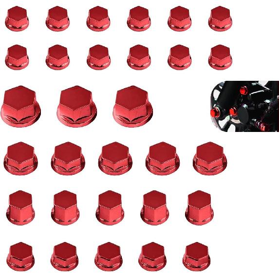 30 PCS Motorcycle Bolt Covers, 5 Sizes Hexagon Engine Nut Decoration Cap, Waterproof Rust-proof Protection Moulding Screw, Modification Accessory for