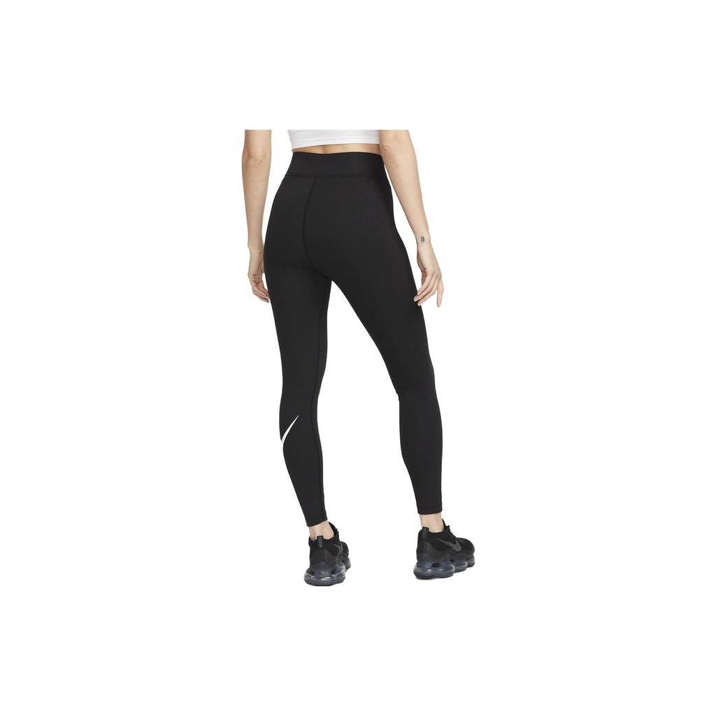 (WMNS) Nike Sportswear Classics High-Waisted Graphic Leggings Asia Sizing 'Black White' Women's DV7792-010